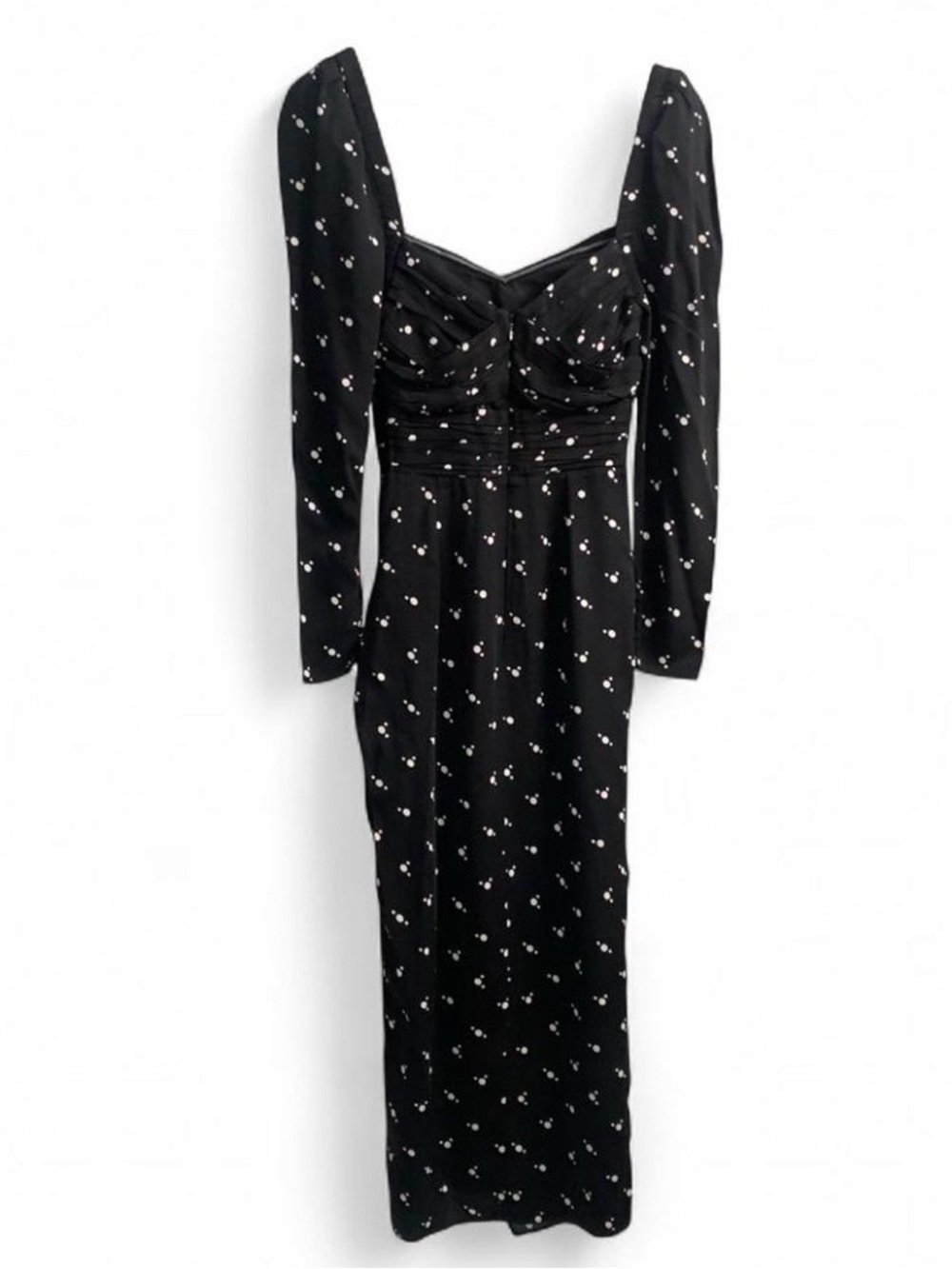 Self portrait polka dot puff sleeve dress in black size 2 - Picture 4 of 9